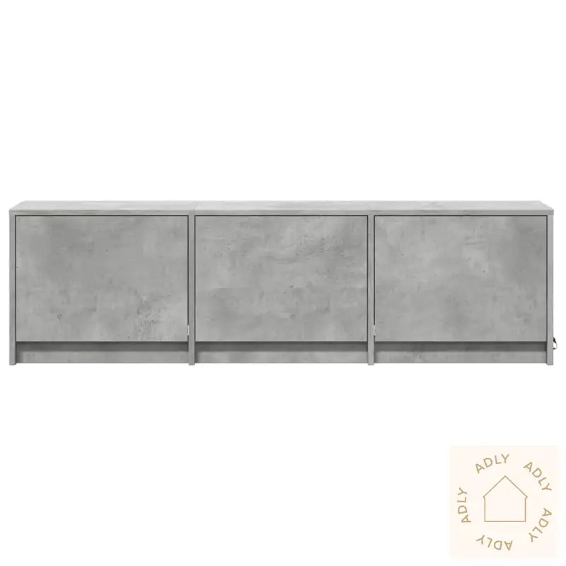 Tv-Benk Med Led Betonggrå 140X34X40 Cm Konstruert Tre