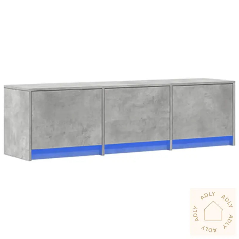 Tv-Benk Med Led Betonggrå 140X34X40 Cm Konstruert Tre