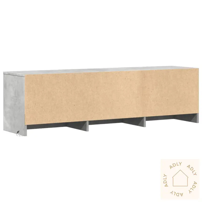 Tv-Benk Med Led Betonggrå 140X34X40 Cm Konstruert Tre