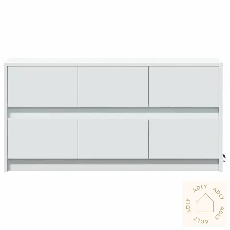 Tv-Benk Med Led Hvit 100X34X50 Cm Konstruert Tre