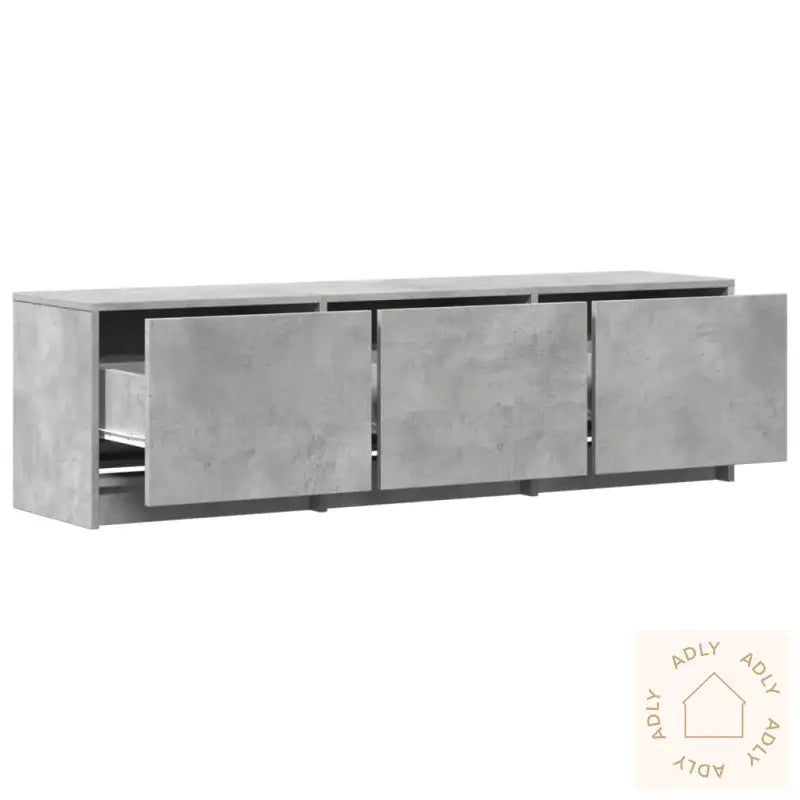 Tv-Benk Med Led Betonggrå 140X34X40 Cm Konstruert Tre