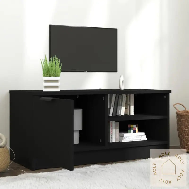 Tv-Benk Svart 80X35X36,5 Cm Konstruert Tre