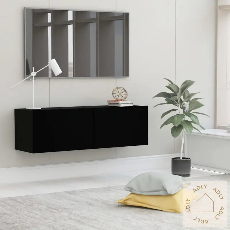 Tv-Benk Svart 100X30X30 Cm Konstruert Tre
