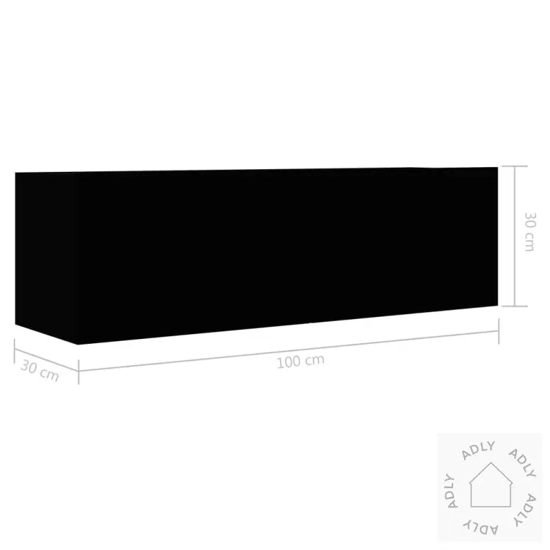 Tv-Benk Svart 100X30X30 Cm Konstruert Tre