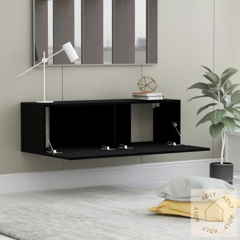 Tv-Benk Svart 100X30X30 Cm Konstruert Tre