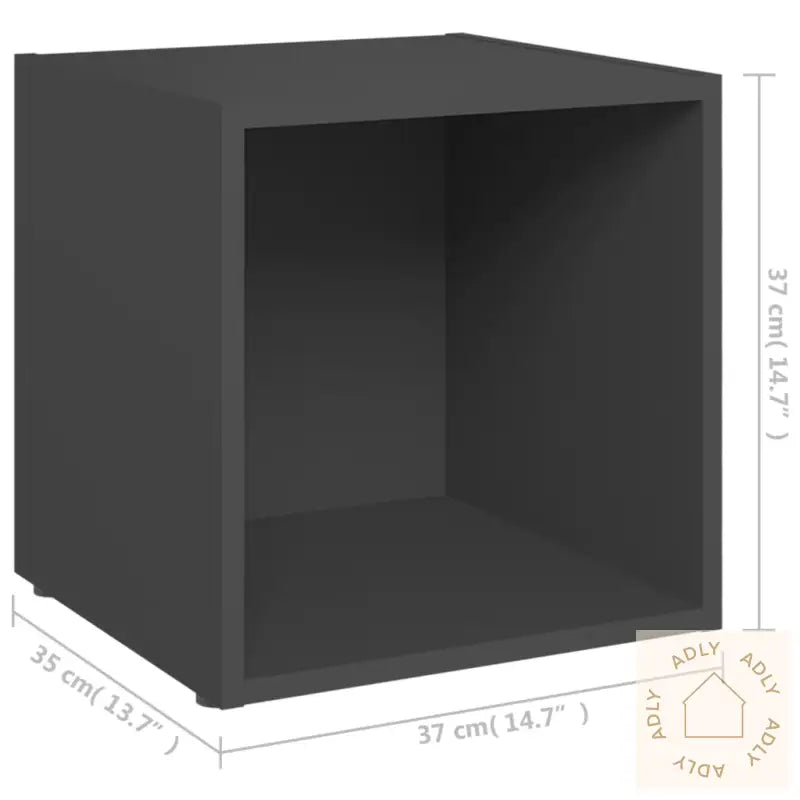Tv-Benker 2 Stk Grå 37X35X37 Cm Konstruert Tre