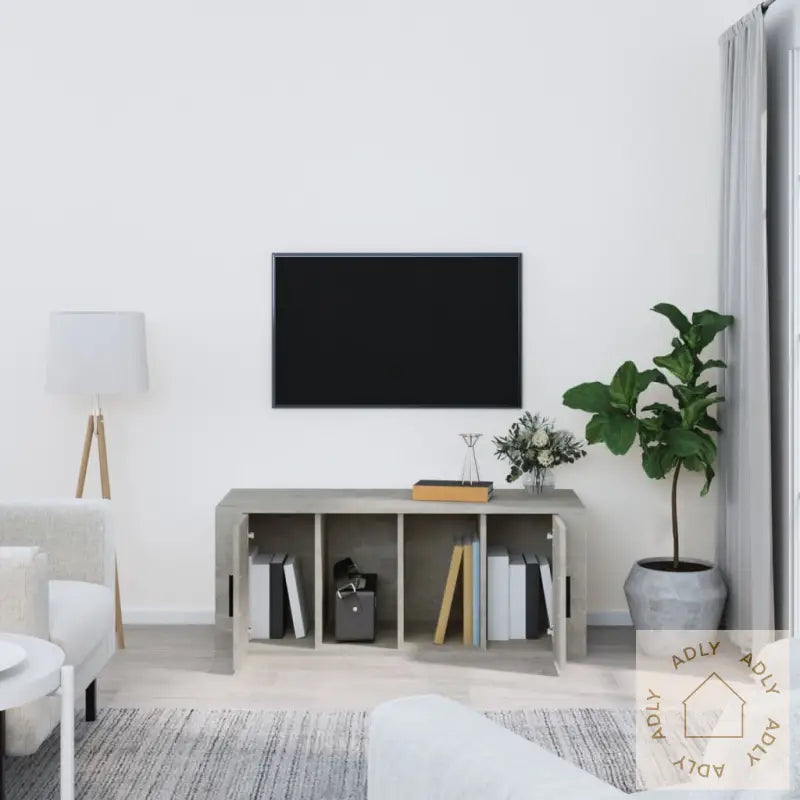 Tv-Benk Betonggrå 100X35X40 Cm Konstruert Tre