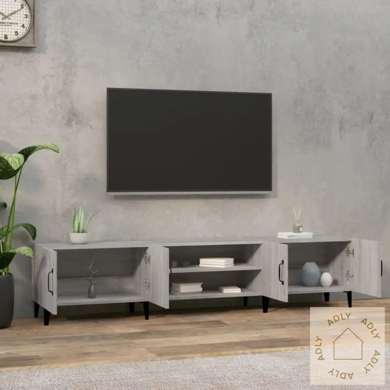 Tv-Benk Grå Sonoma 180X31,5X40 Cm Konstruert Tre