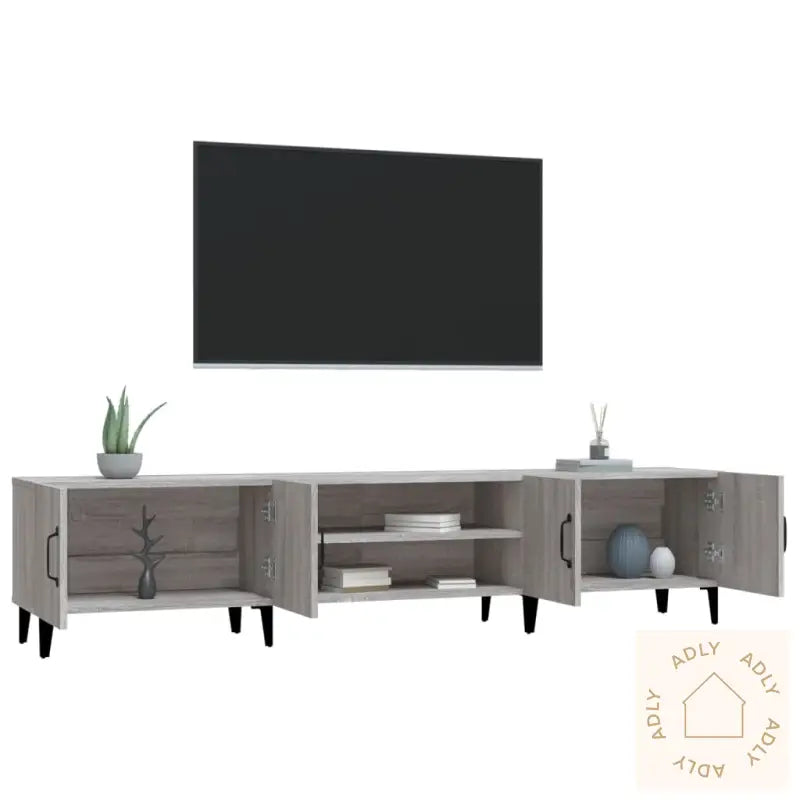 Tv-Benk Grå Sonoma 180X31,5X40 Cm Konstruert Tre