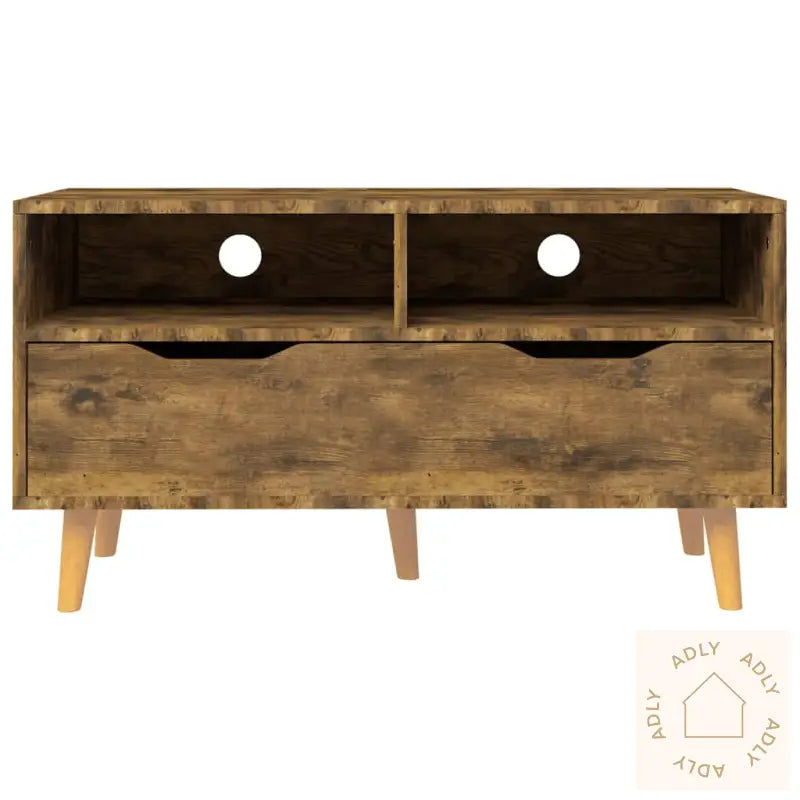Tv-Benk Røkt Eik 90X40X48,5 Cm Konstruert Tre