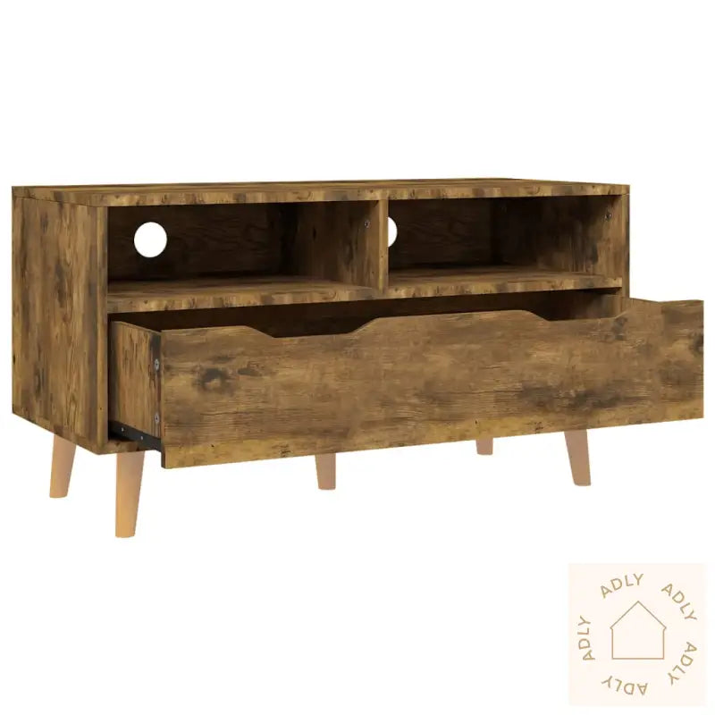 Tv-Benk Røkt Eik 90X40X48,5 Cm Konstruert Tre