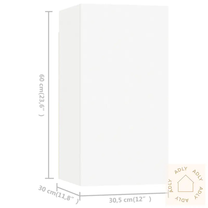 Tv-Benksett 7 Deler Hvit Konstruert Tre