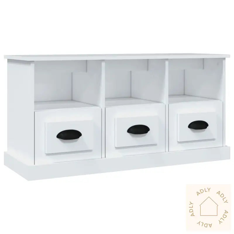 Tv-Benk Hvit 100X35X50 Cm Konstruert Tre