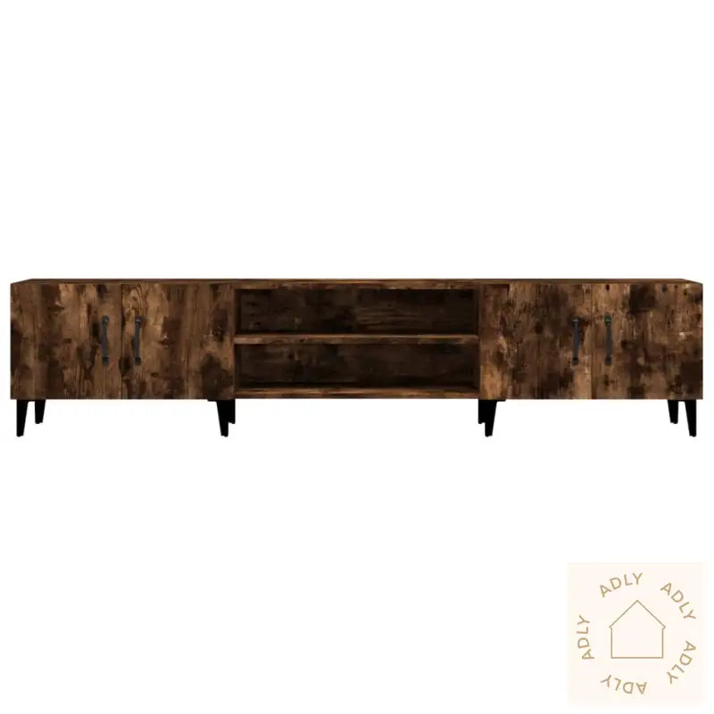 Tv-Benk Røkt Eik 180X31,5X40 Cm Konstruert Tre