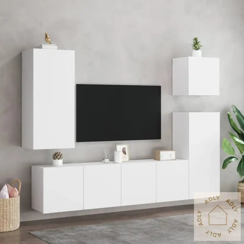 Veggmonterte Tv-Benker 2 Stk Hvit 80X30X41 Cm