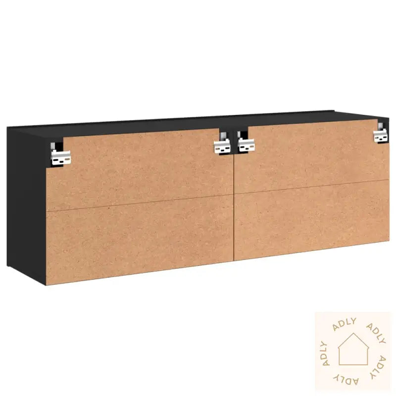 Veggmonterte Tv-Benker 2 Stk Svart 60X30X41 Cm