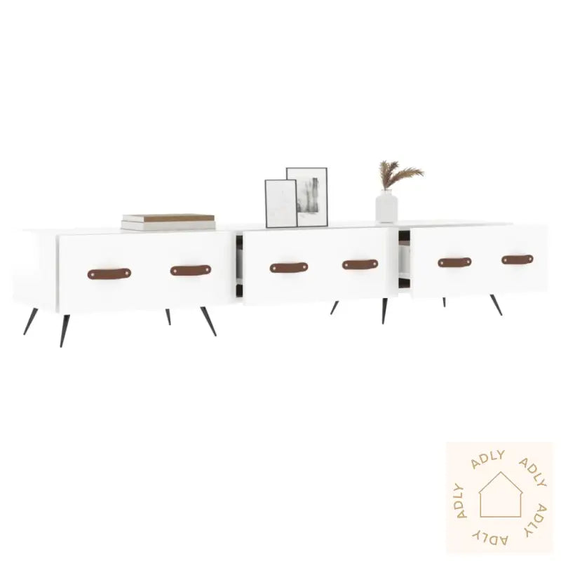 Tv-Benk Høyglans Hvit 150X36X30 Cm Konstruert Tre