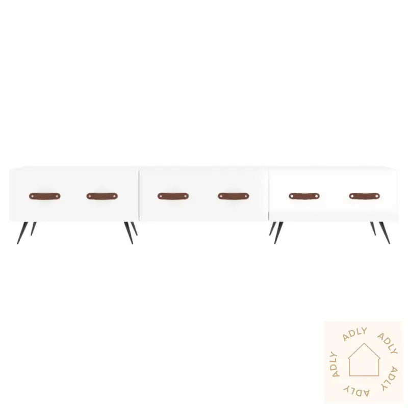 Tv-Benk Høyglans Hvit 150X36X30 Cm Konstruert Tre