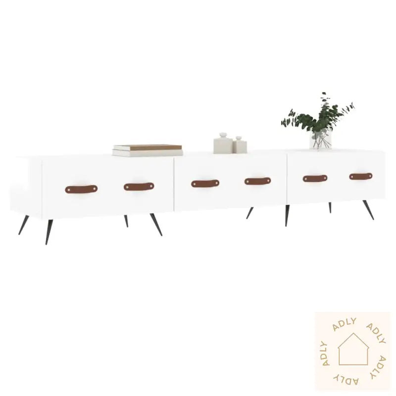 Tv-Benk Høyglans Hvit 150X36X30 Cm Konstruert Tre