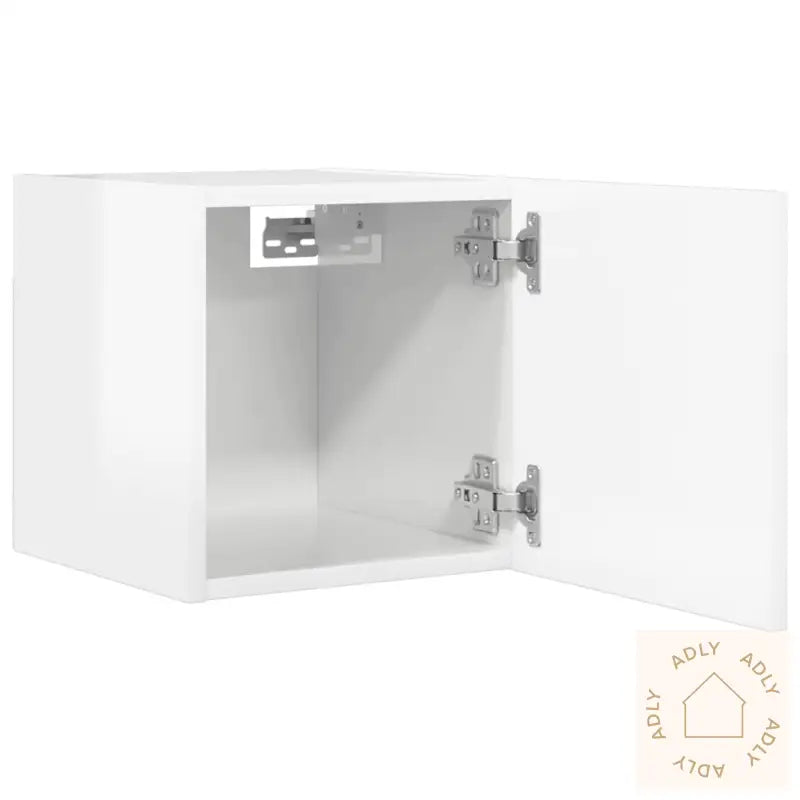 Vegghengt Tv-Benk Høyglans Hvit 30,5X30X30 Cm