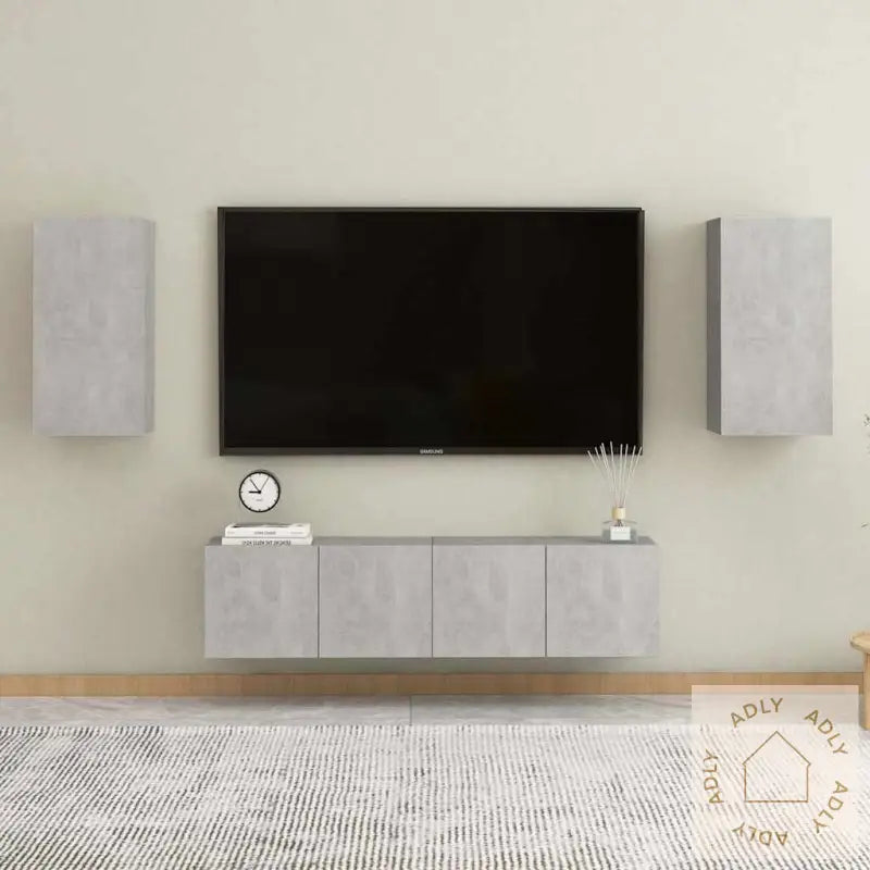 Tv-Benk Betonggrå 30,5X30X60 Cm Sponplate