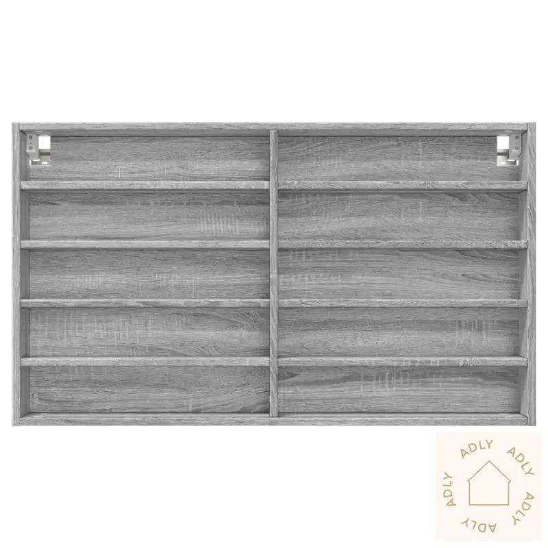 Vitrineskap Grå Sonoma 100X15X58 Cm Konstruert Tre