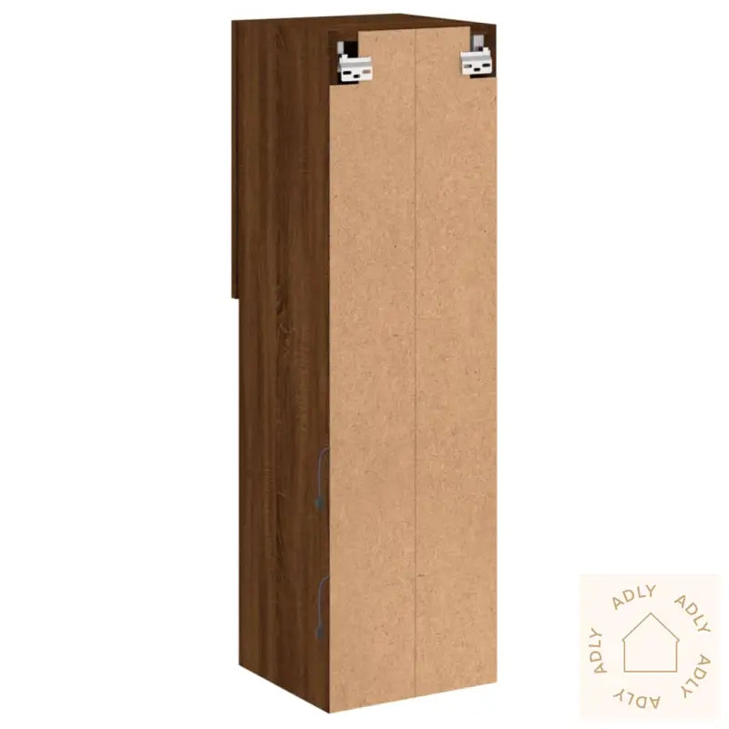 Tv-Benker Med Led-Lys 2 Stk Brun Eik 30,5X30X102 Cm