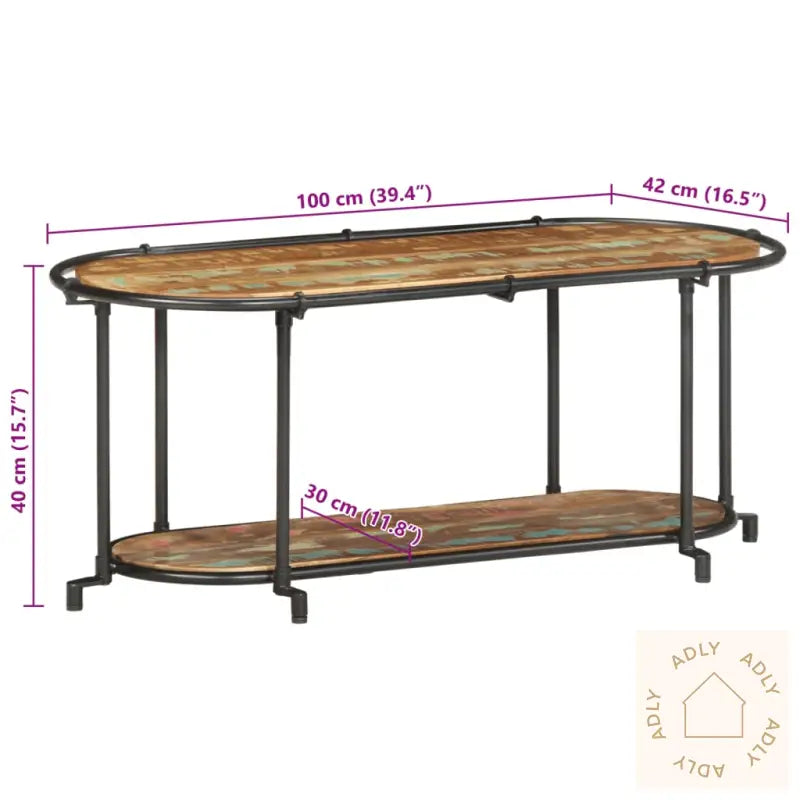 Tv-Benk 100X42X40 Cm Gjenvunnet Heltre