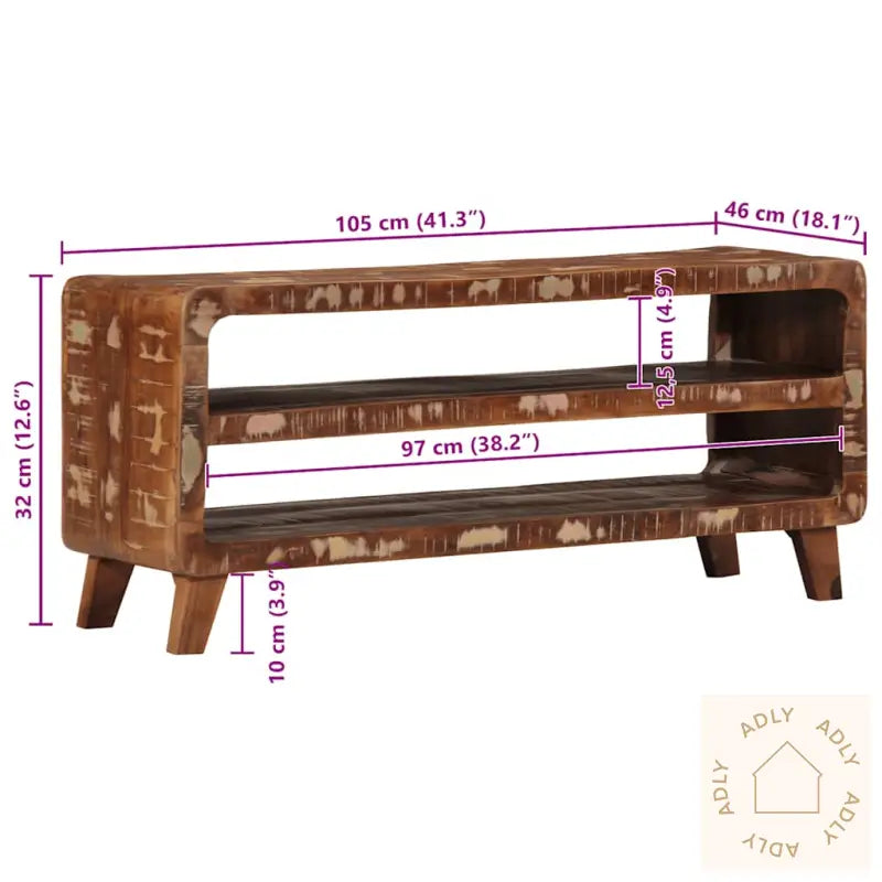 Tv-Benk 105X46X32 Cm Gjenvunnet Heltre