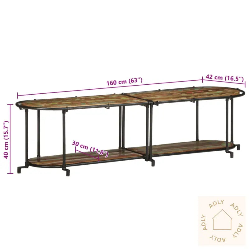 Tv-Benk 160X42X40 Cm Gjenvunnet Heltre