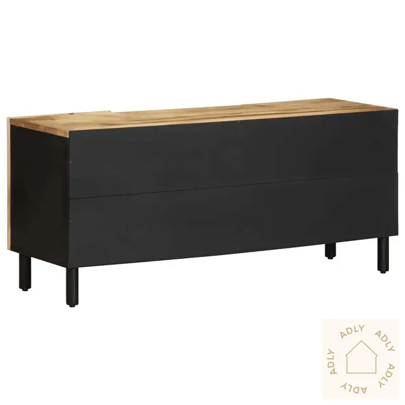 Tv-Benk Svart 105X33,5X46 Cm Grovt Heltre Mangotre