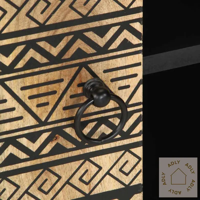 Tv-Benk Svart 105X33,5X46 Cm Grovt Heltre Mangotre