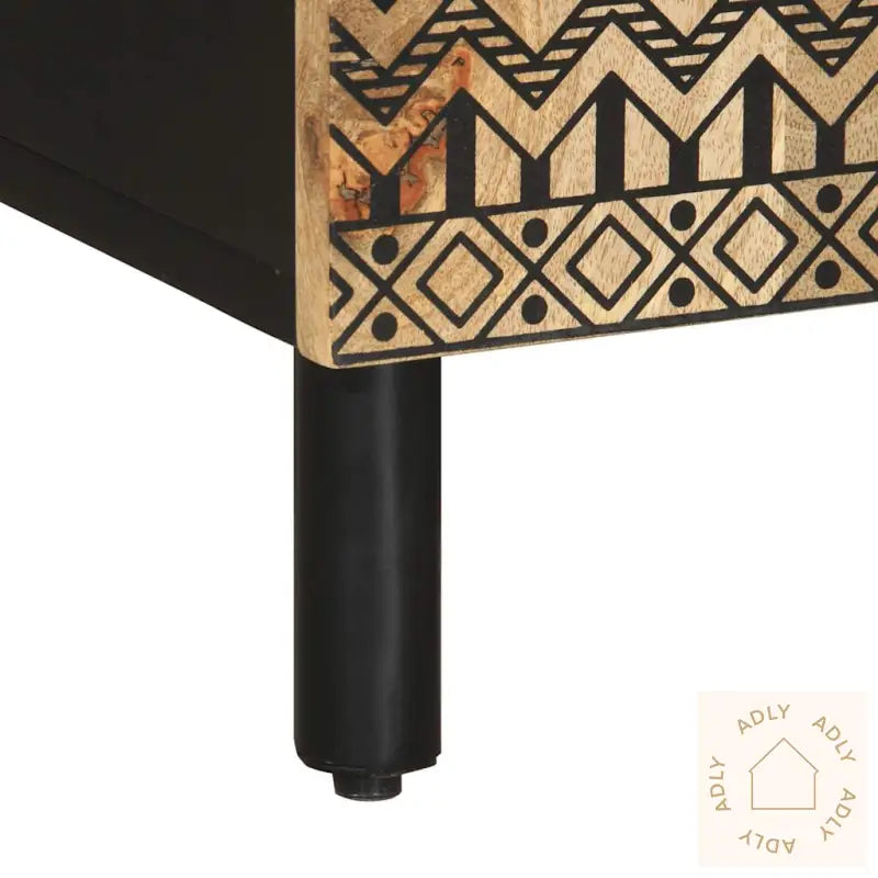 Tv-Benk Svart 105X33,5X46 Cm Grovt Heltre Mangotre