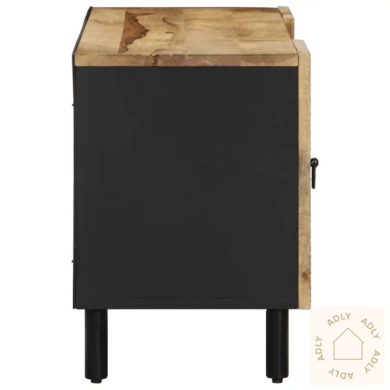 Tv-Benk Svart 105X33,5X46 Cm Grovt Heltre Mangotre