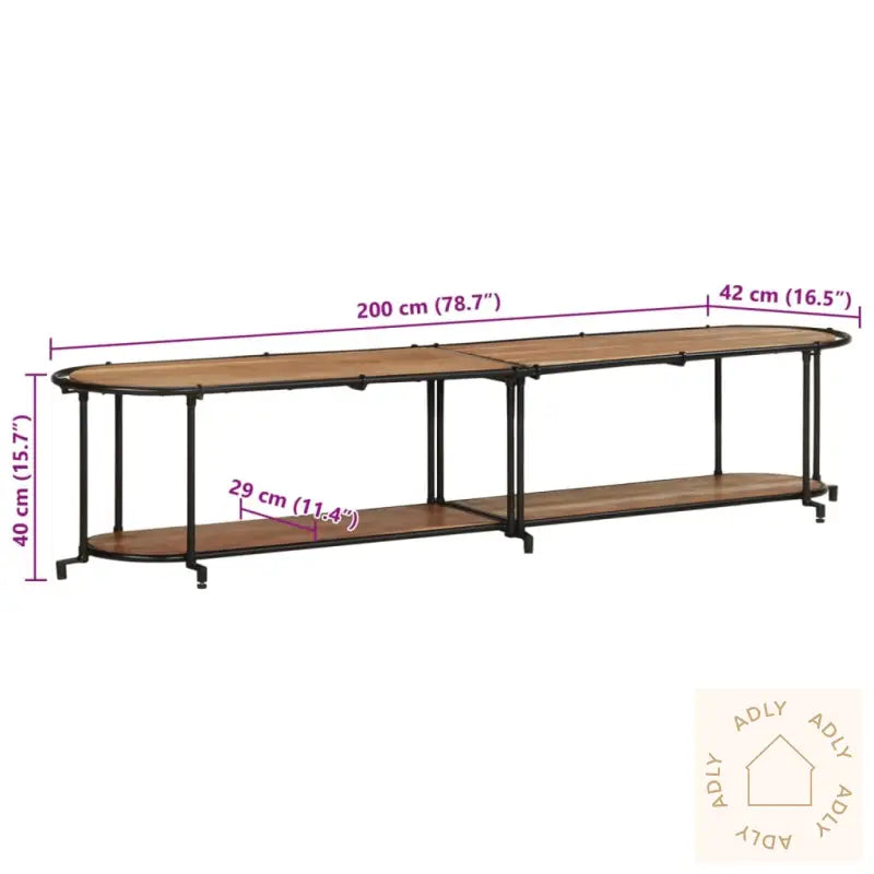 Tv-Benk 200X42X40 Cm Heltre Akasie