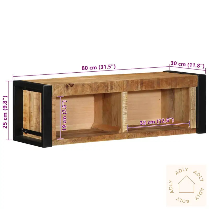 Tv-Benk 80X30X25 Cm Grovt Heltre Mangotre