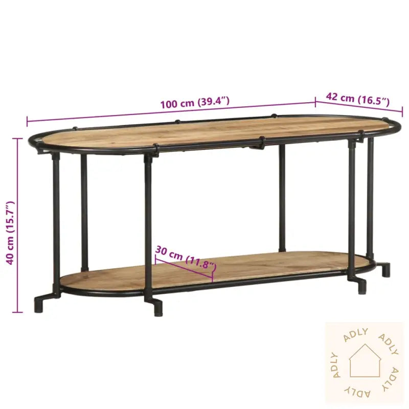 Tv-Benk 100X42X40 Cm Grov Heltre Mango