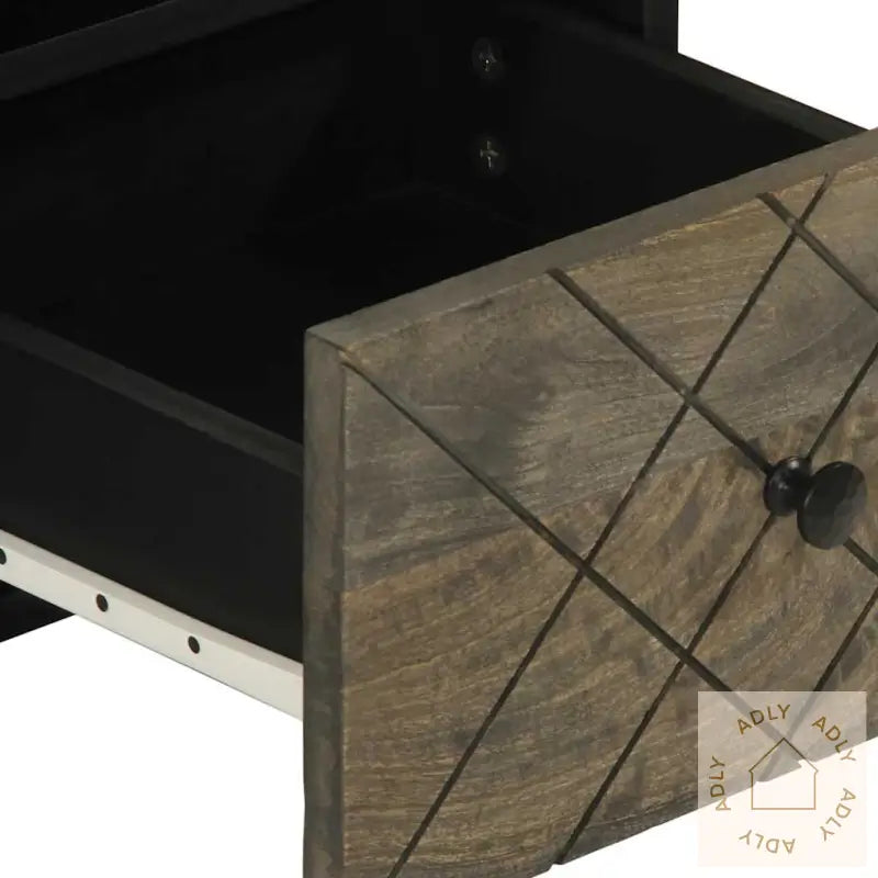 Tv-Benk Svart 70X33X46 Cm Heltre Mango