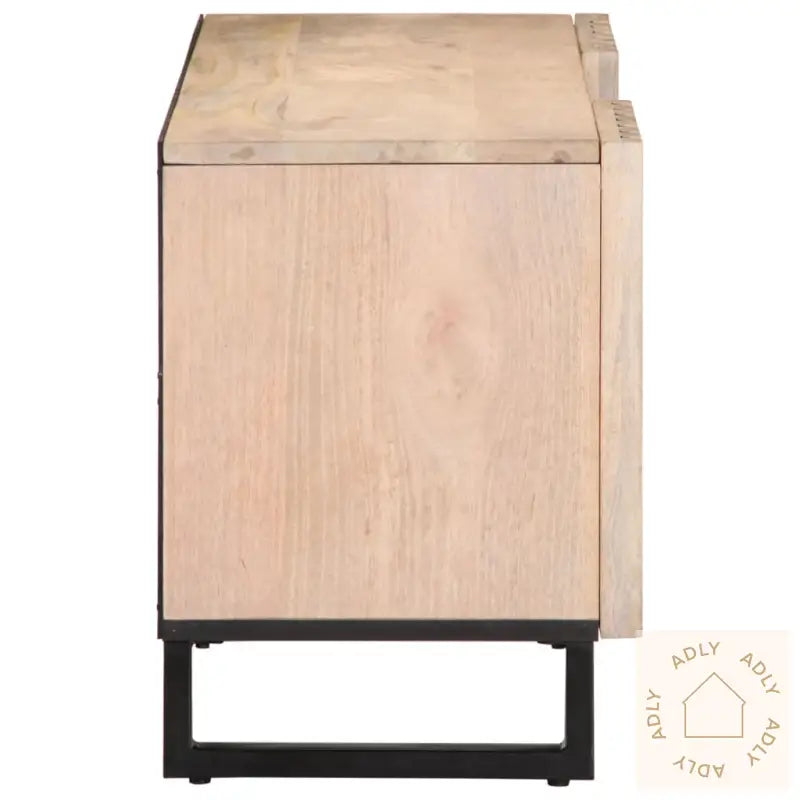 Tv-Benk Hvit 105X34X46 Cm Grovt Heltre Mangotre