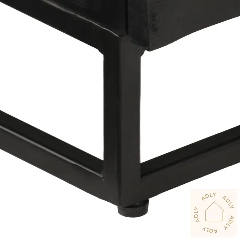 Tv-Benk Svart 110X30X40 Cm Heltre Mangotre Og Jern