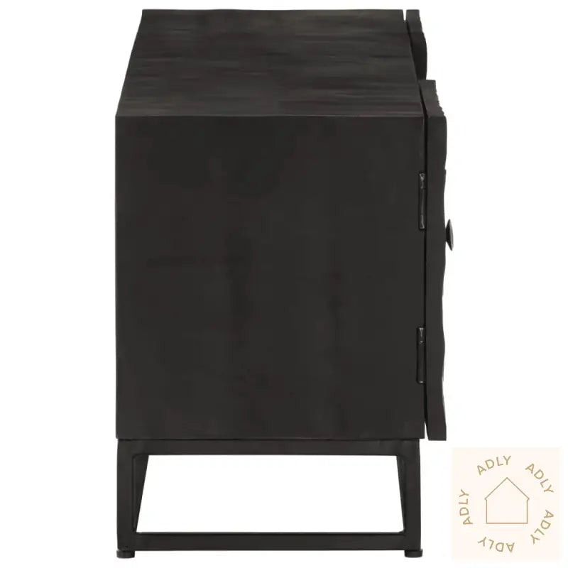 Tv-Benk Svart 110X30X40 Cm Heltre Mangotre Og Jern
