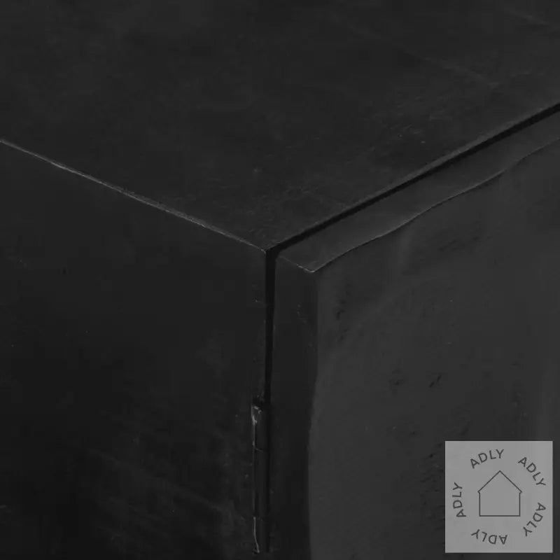 Tv-Benk Svart 110X30X40 Cm Heltre Mangotre Og Jern
