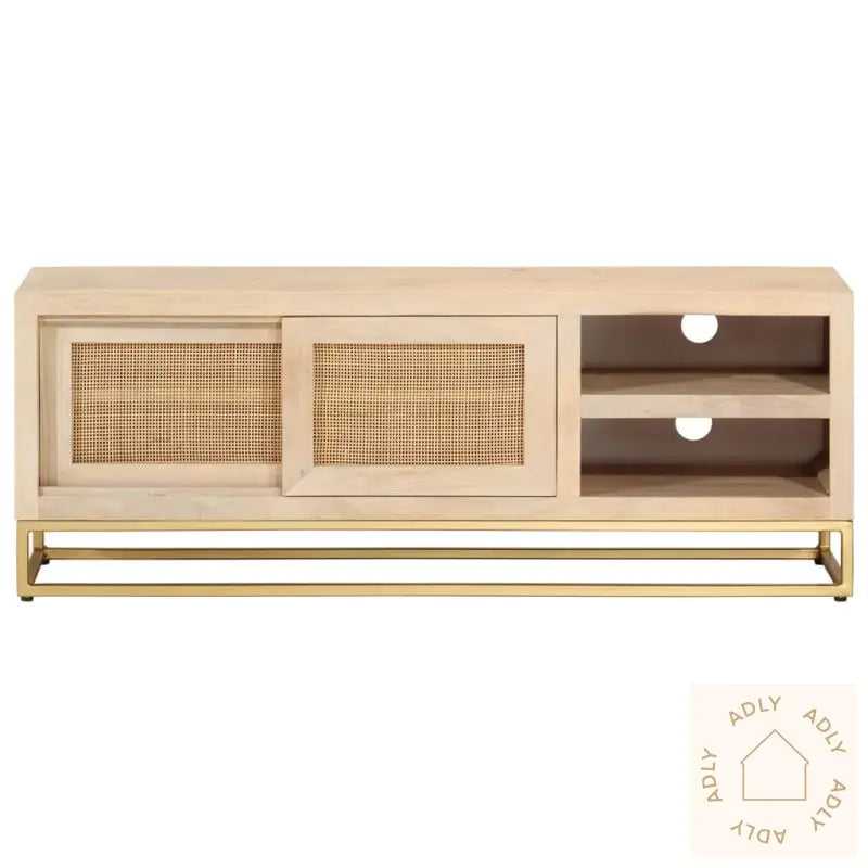 Tv-Benk 110X30X40 Cm Heltre Mangotre Og Jern