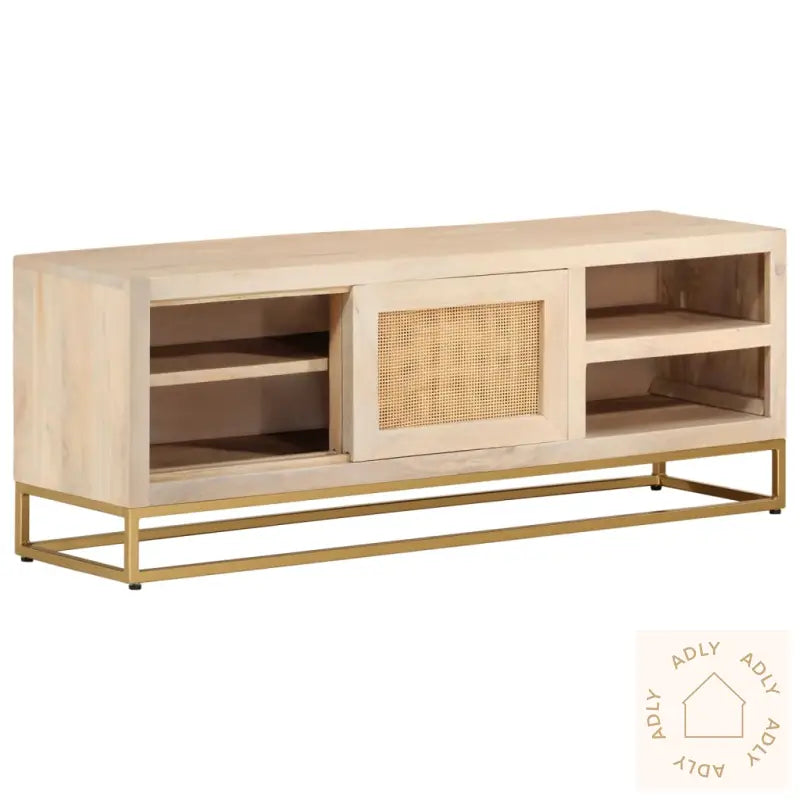 Tv-Benk 110X30X40 Cm Heltre Mangotre Og Jern