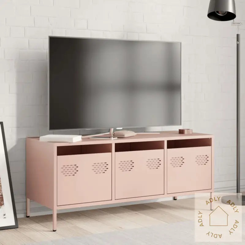 Tv-Benk Rosa 101,5X39X43,5 Cm Kaldvalset Stål