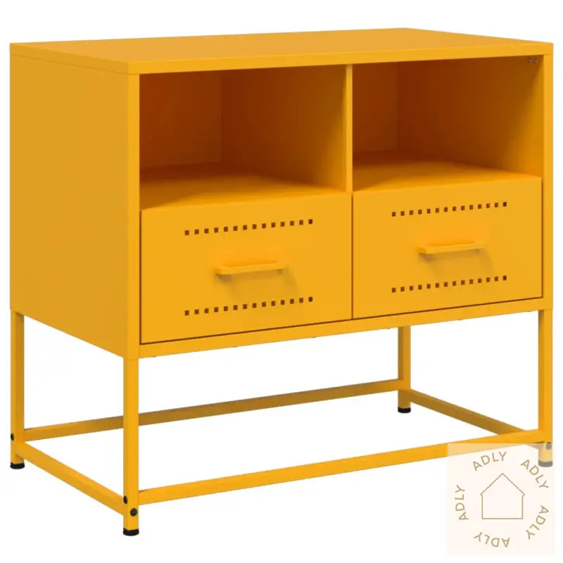 Tv-Benk Sennepsgul 68X39X60,5 Cm Stål