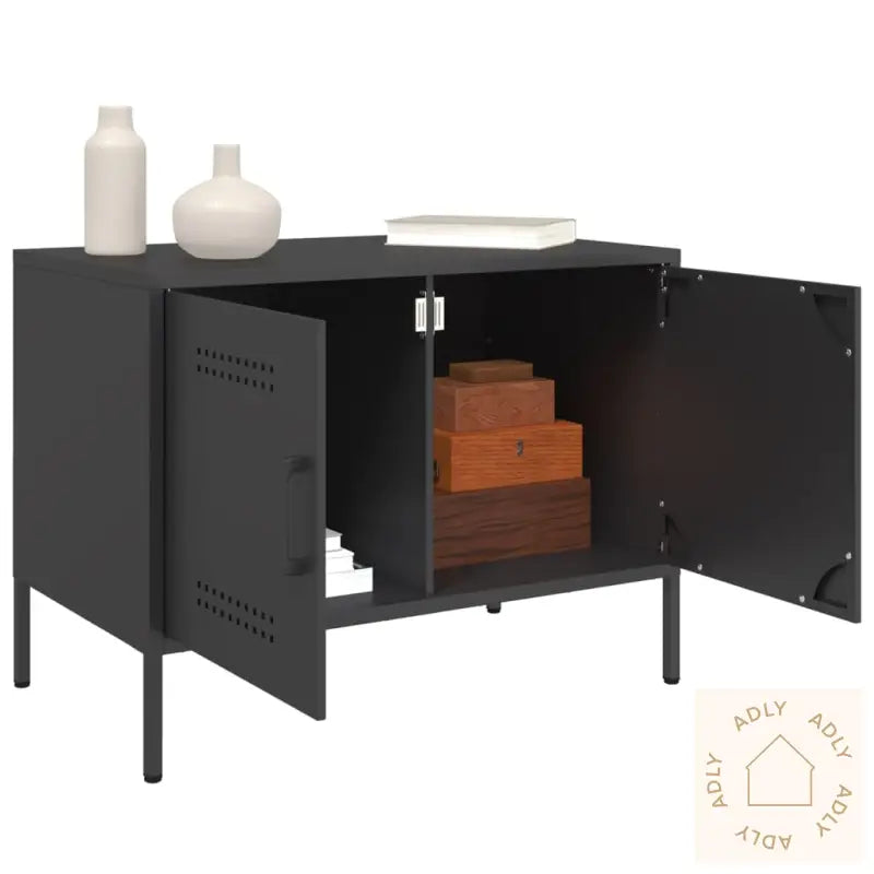 Tv-Benker 2 Stk Svart 68X39X50,5 Cm Stål