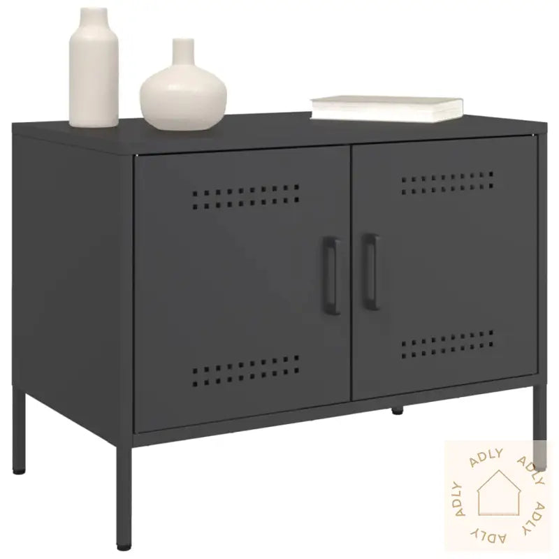 Tv-Benker 2 Stk Svart 68X39X50,5 Cm Stål