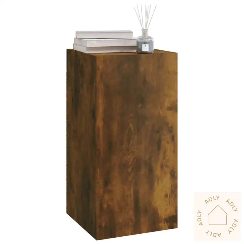 Tv-Benker 2 Stk Røkt Eik 30,5X30X60 Cm Konstruert Tre