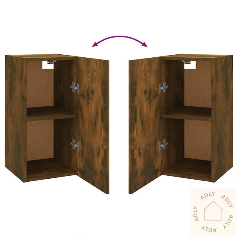 Tv-Benker 2 Stk Røkt Eik 30,5X30X60 Cm Konstruert Tre